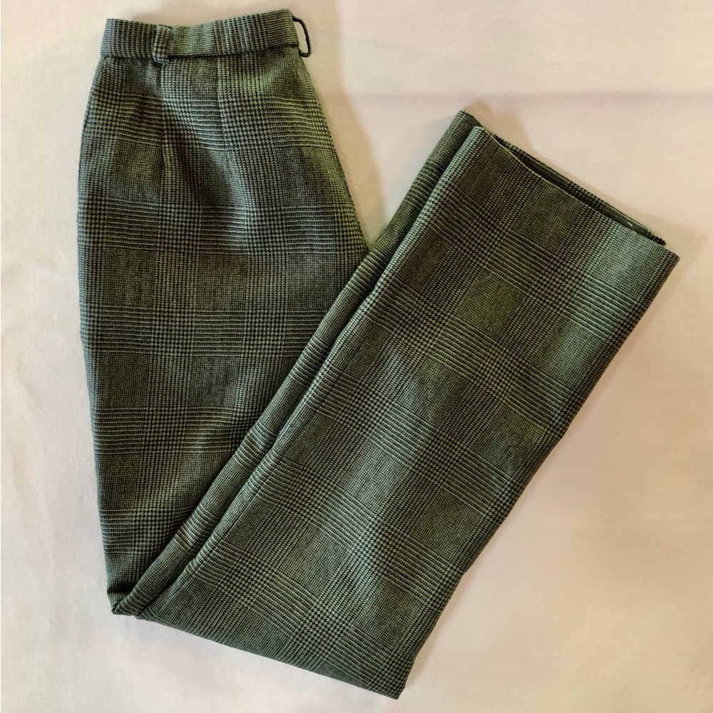 Pendleton Glen Plaid Wool Pants Green Black (2 Petite) - Picture 5 of 15